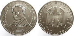 10 euro (200th Anniversary of the Birth of Georg Büchner) from Germany-Federal Rep.