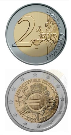 2 euro (10th Anniversary of Euro Circulation) from Germany-Federal Rep.