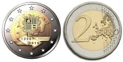 2 euro (25th Anniversary of the Signing of the Customs Agreement with the E.U.) from Andorra