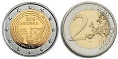 2 euro (25th Anniversary of Radio and Television of Andorra) from Andorra