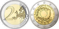 2 euro (30th Anniversary of the European Flag) from Austria