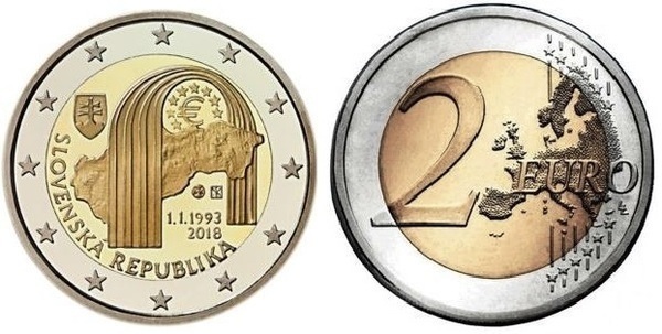 Photo of 2 euro (25 Aniversario de la República Eslovaca)