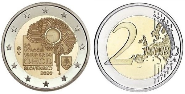 Photo of 2 euro (20 Aniversario de la Adhesión de Eslovaquia a la OCDE)