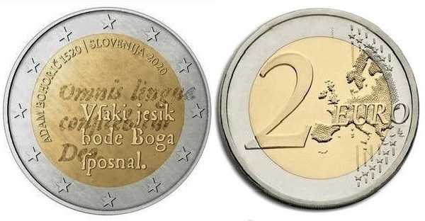Photo of 2 euro (500 Aniversario del Nacimiento de Adam Bohorič)