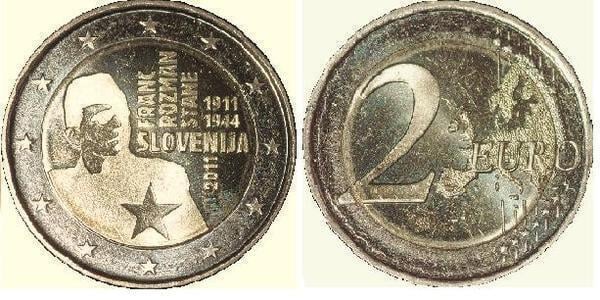 Photo of 2 euro (100 Aniversario del Nacimiento de Franc Rozman-Stane)