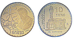 10 euros (Año internacional Gaudí / El Capricho) from Spain