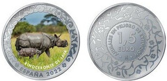 1,5 euro  (Rinoceronte de Java) from Spain