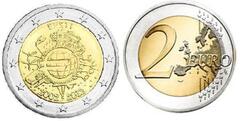 2 euro (10th Anniversary of Euro Circulation) from Estonia