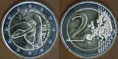 2 euro (Breast Cancer Research 25th Anniversary) from France