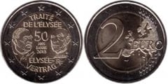 2 euro (50th Anniversary of the Treaty of Elysium) from France