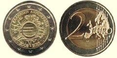 2 euro (10th Anniversary of Euro Circulation) from Greece