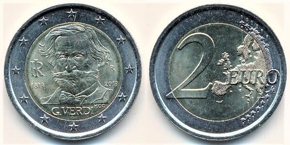 Photo of 2 euro (200 Aniversario del Nacimiento de Giuseppe Verdi)