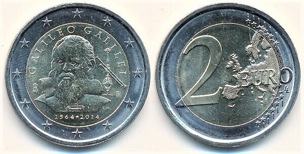Photo of 2 euro (450 Aniversario del Nacimiento de Galileo Galilei)