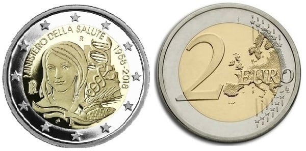 Photo of 2 euro (60 Aniversario de la Fundación del Ministerio de Salud)