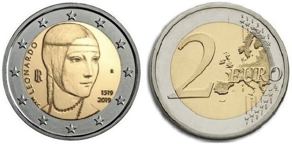 Photo of 2 euro (500 Aniversario de la Muerte de Leonardo da Vinci)