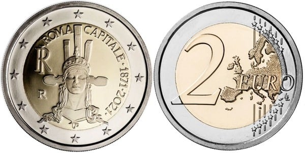 Photo of 2 euro (150 Aniversario del Establecimiento de Roma Capital)