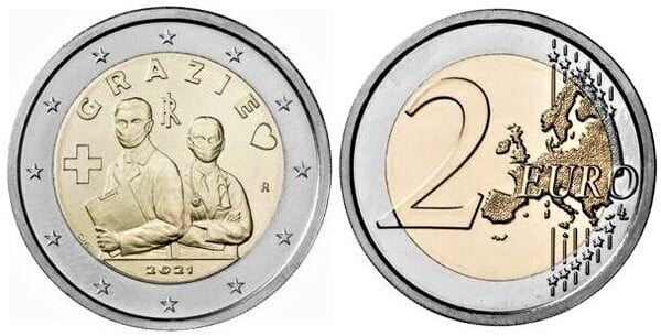Photo of 2 euro (Profesiones Médicas/Gracias)