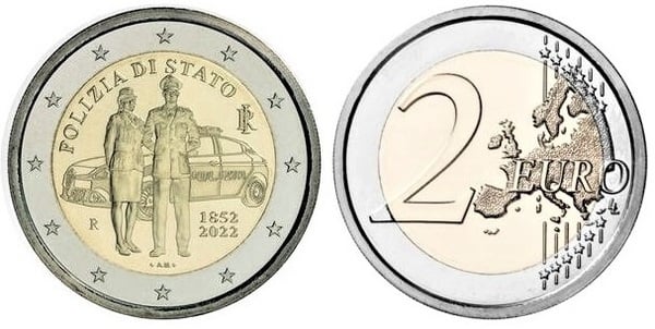 Photo of 2 euro (170 Aniversario de la Policía Nacional Italiana)