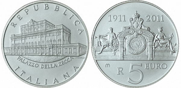 Photo of 5 euro (Centenario del Palacio de la Ceca de Roma)