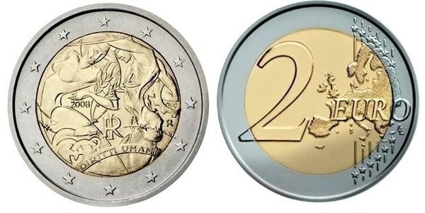Photo of 2 euro (60 Aniversario de la Declaración Universal de los Derechos Humanos)