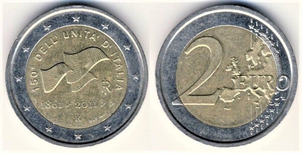 Photo of 2 euro (150 Aniversario de la Unificación de Italia)