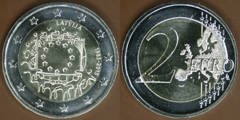 2 euro (30th Anniversary of the European Flag) from Latvia