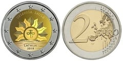 2 euro (Rising Sun) from Latvia