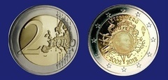 2 euro (10th Anniversary of Euro Circulation) from Luxembourg