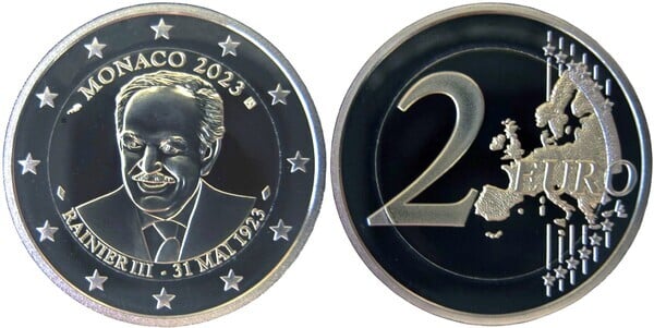 Photo of 2 euro (100 Aniversario del Nacimiento de Rainiero III)