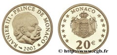 20 euros (Príncipe Rainiero III) from Monaco