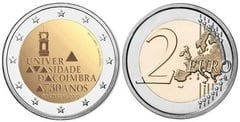 2 euro (730th Anniversary of the University of Coimbra) from Portugal
