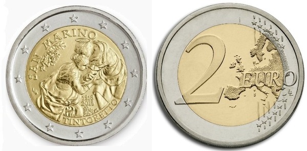 Photo of 2 euro (500 Aniversario del Nacimiento de Tintoretto)