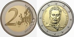 2 euro (90th Anniversary of Giacomo Puccini's Death) from San Marino