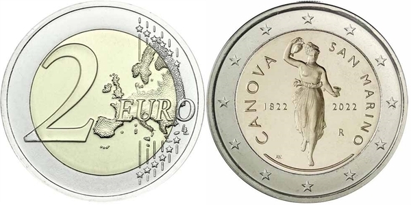 Photo of 2 euro (200 Aniversario de la Muerte de Antonio Canova)
