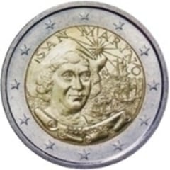 2 euro (500th Anniversary of the Death of Christopher Columbus) from San Marino