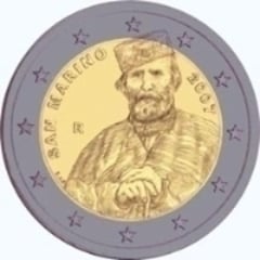2 euro (200th Anniversary of the Birth of Giuseppe Garibaldi) from San Marino
