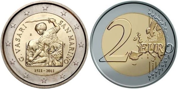 Photo of 2 euro (500 Aniversario del nacimiento de Giorgio Vasari)