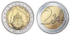 2 euro (75th Anniversary of the Founding of Vatican City State) from Vatican