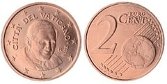 2 euro cent (Benedict XVI) from Vatican