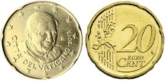 20 euro cent (Benedict XVI-2nd map) from Vatican