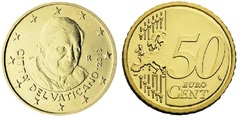 50 euro cent (Benedict XVI-2nd map) from Vatican